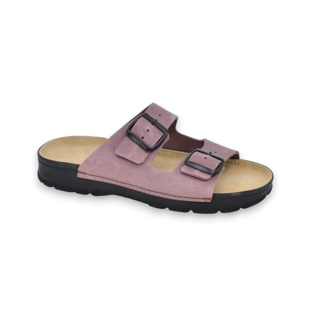 Sandales Meeliku femme en cuir rose poussière, vue détaillée