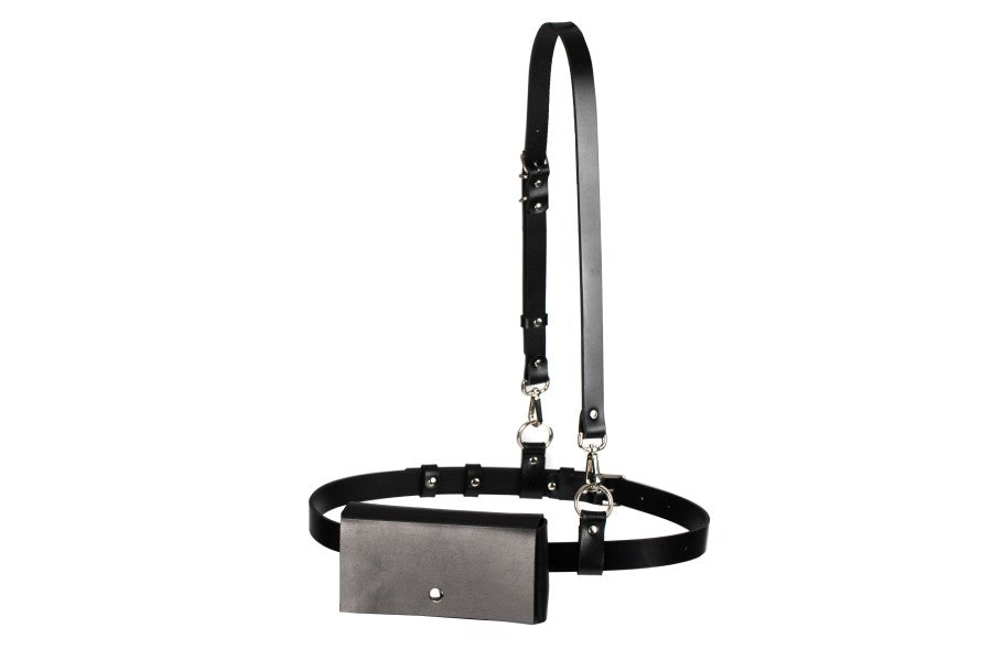 Harnais Kora No2 PYKOK en cuir noir, vue produit