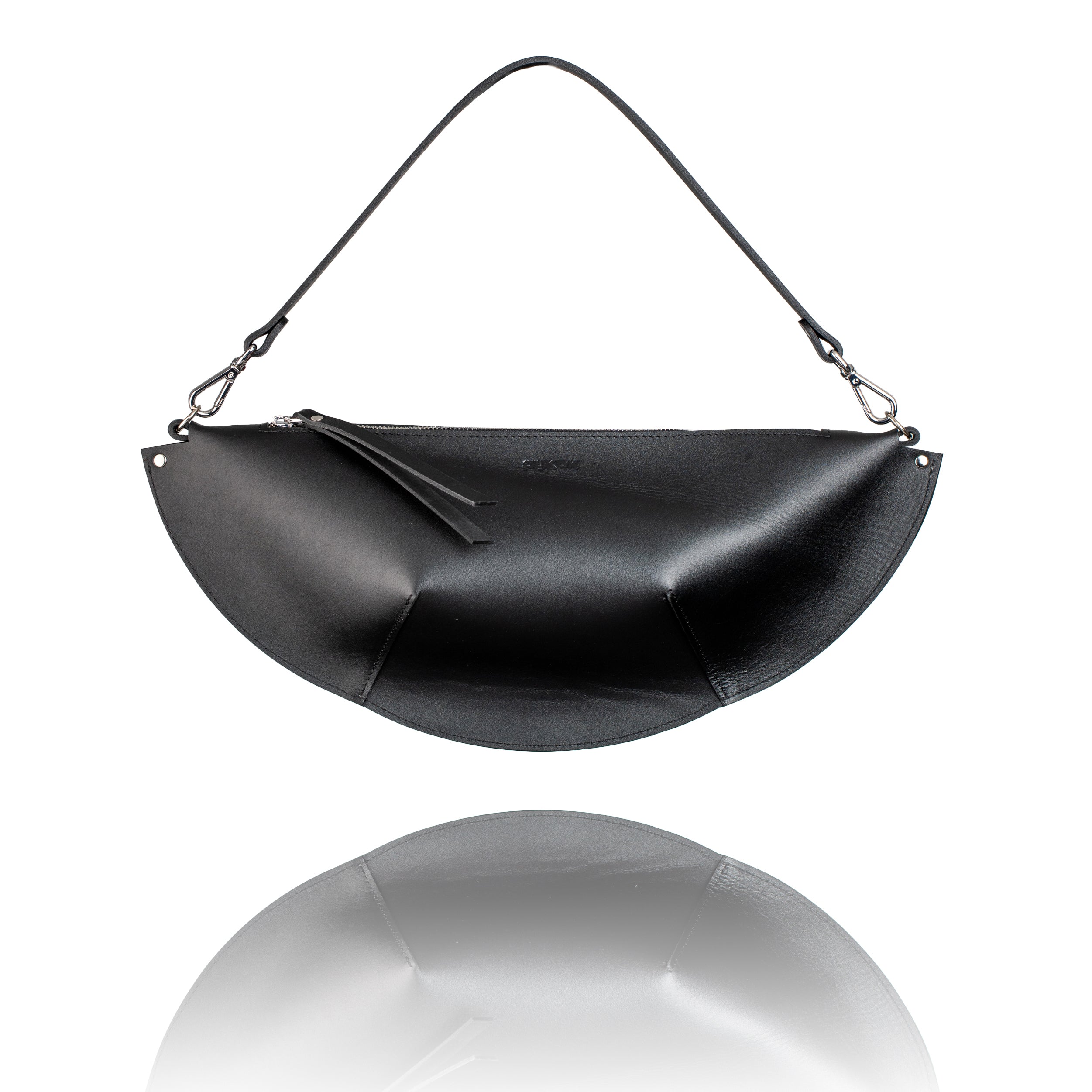 Sac à main PYKOK Olivia en cuir noir, vue produit