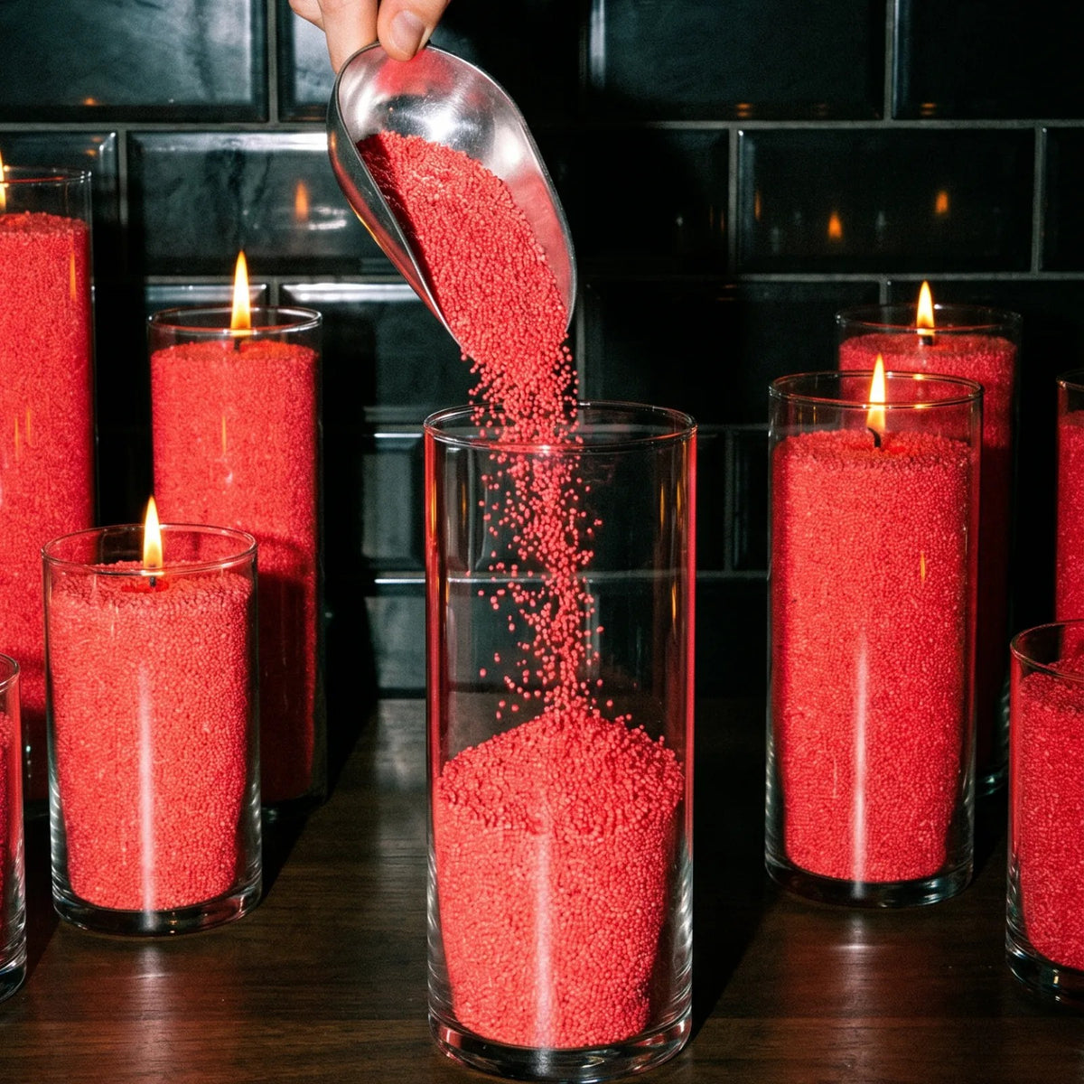 Red Unscented Candle Sand Refill, 1kg
