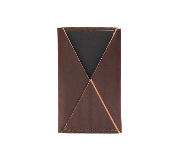 Porte-cartes fin en cuir, vue verticale