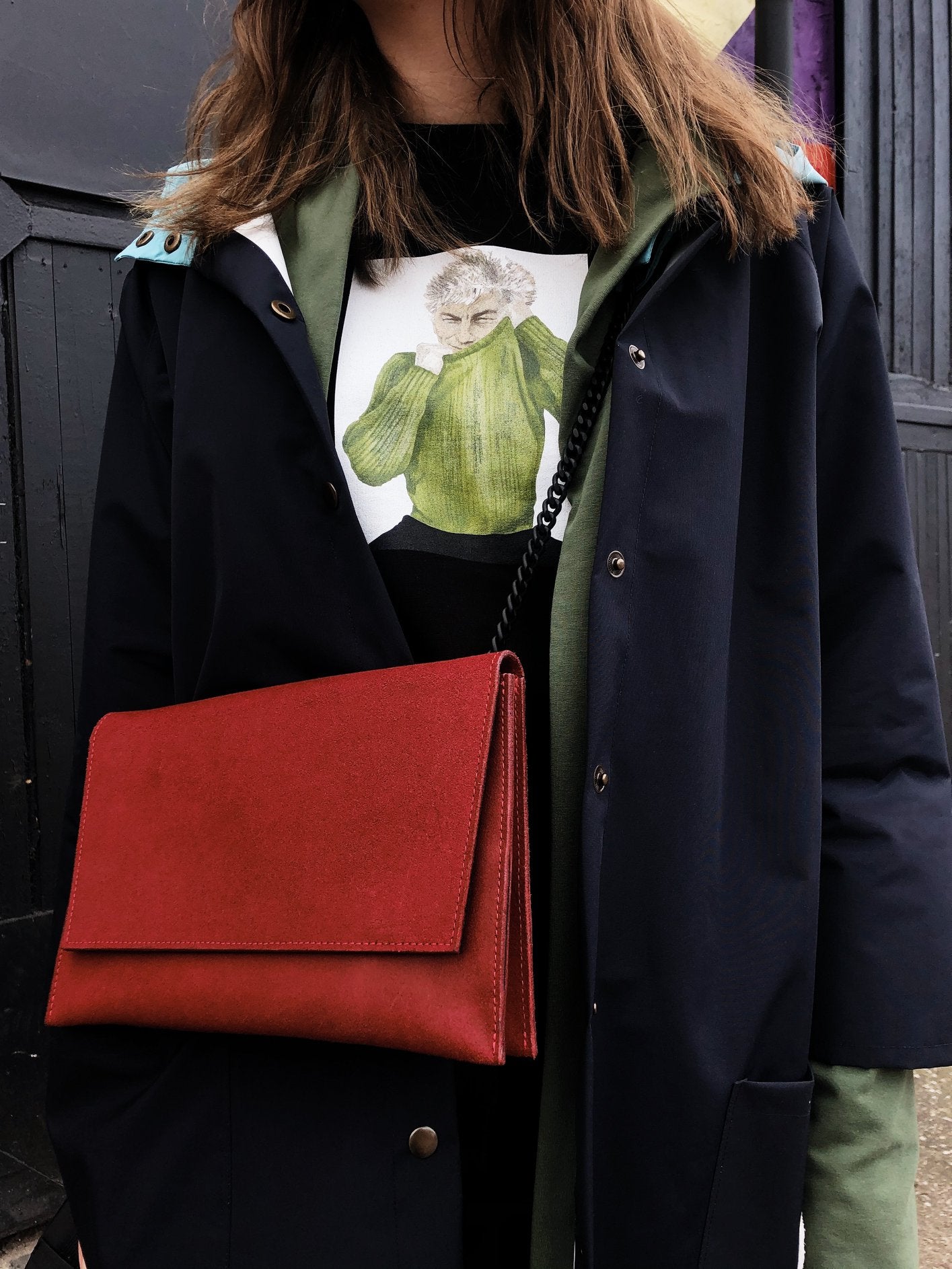 Sac à bandoulière à chaîne rouge, vue finale
