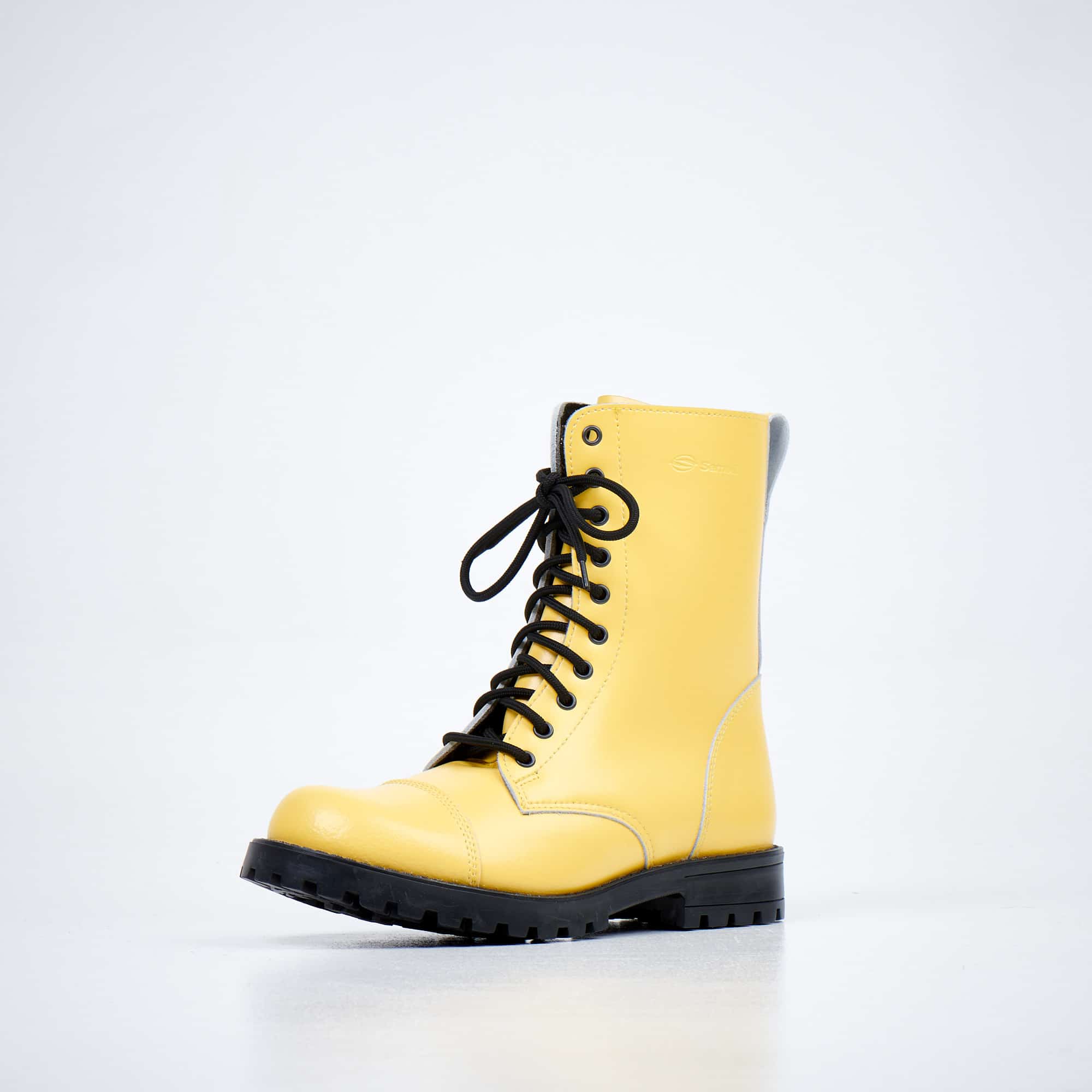 Bottines OmaKing 511 Yellow en cuir jaune or pâle, semelle flexible