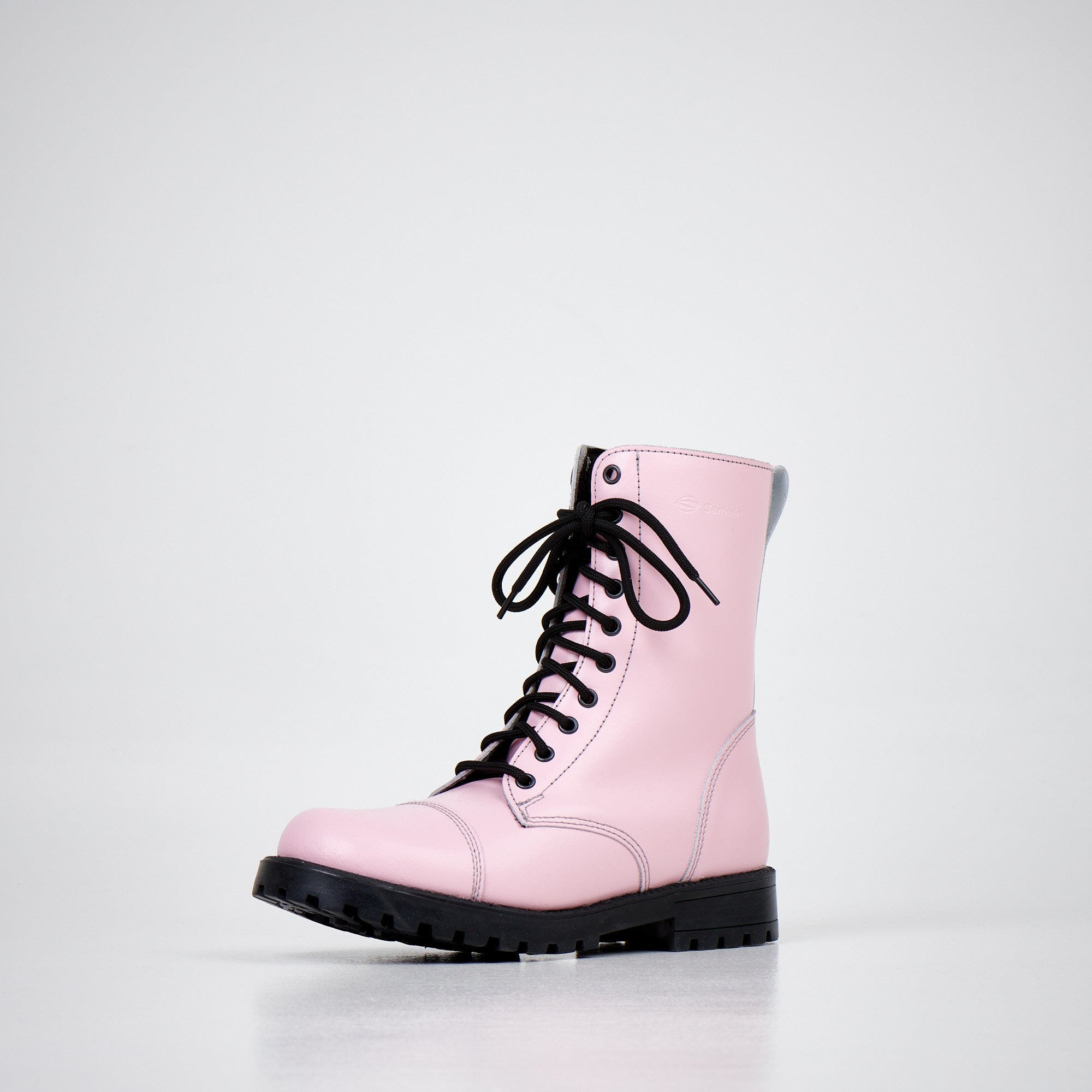 Bottines OmaKing 511 Pink en cuir rose poudré, chaudes et légères