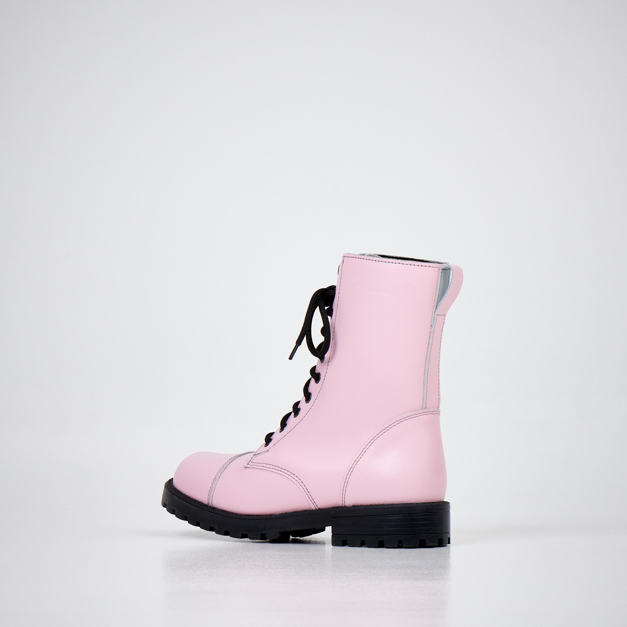 Bottines OmaKing 511 Pink en cuir rose pâle, design intemporel