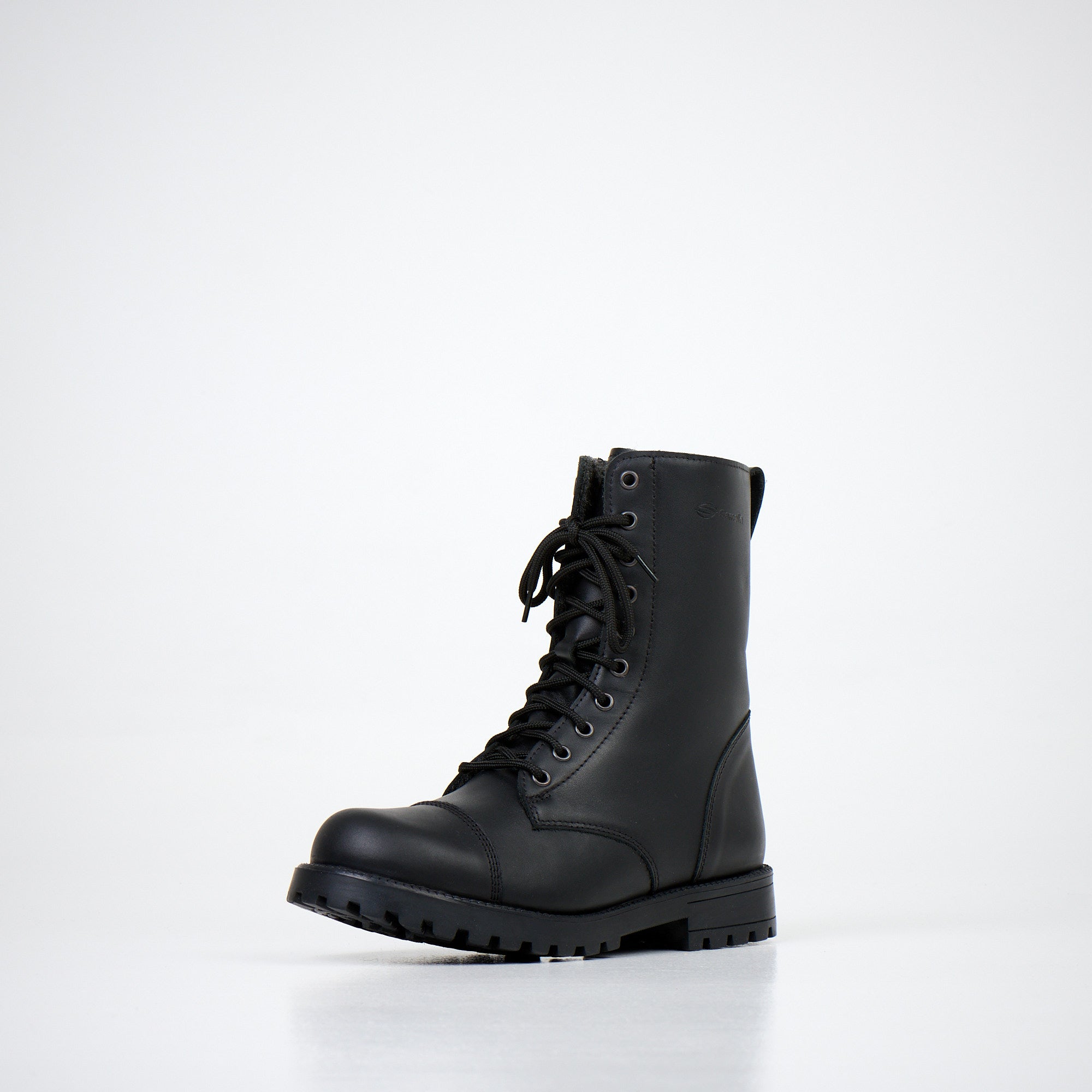 Bottines OmaKing 511 Winter Zipper 2.0 en cuir noir avec lacets, vue de profil