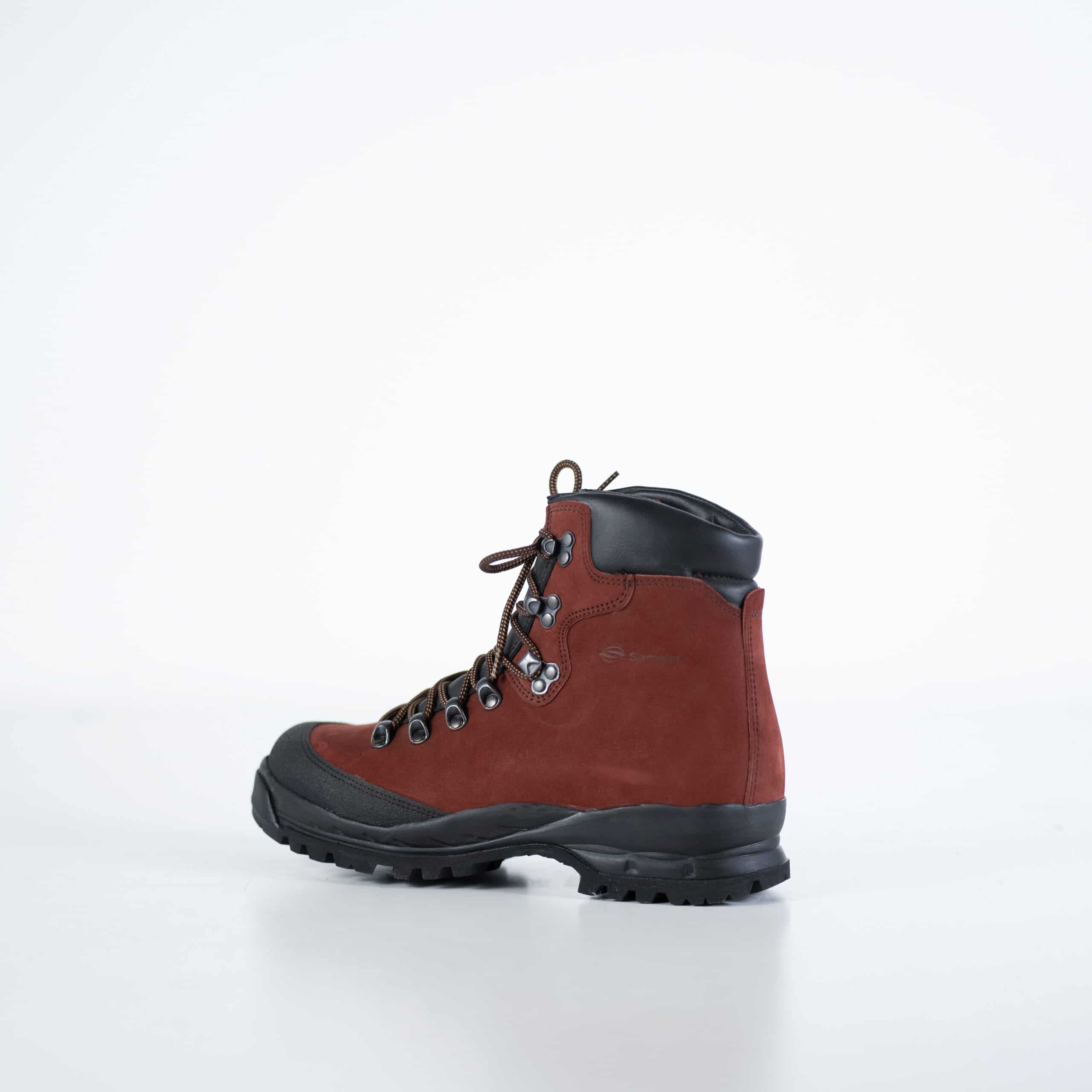 Bottes de randonnée 553P Rosso Aragosta OmaKing, vue arrière avec lanière de transport