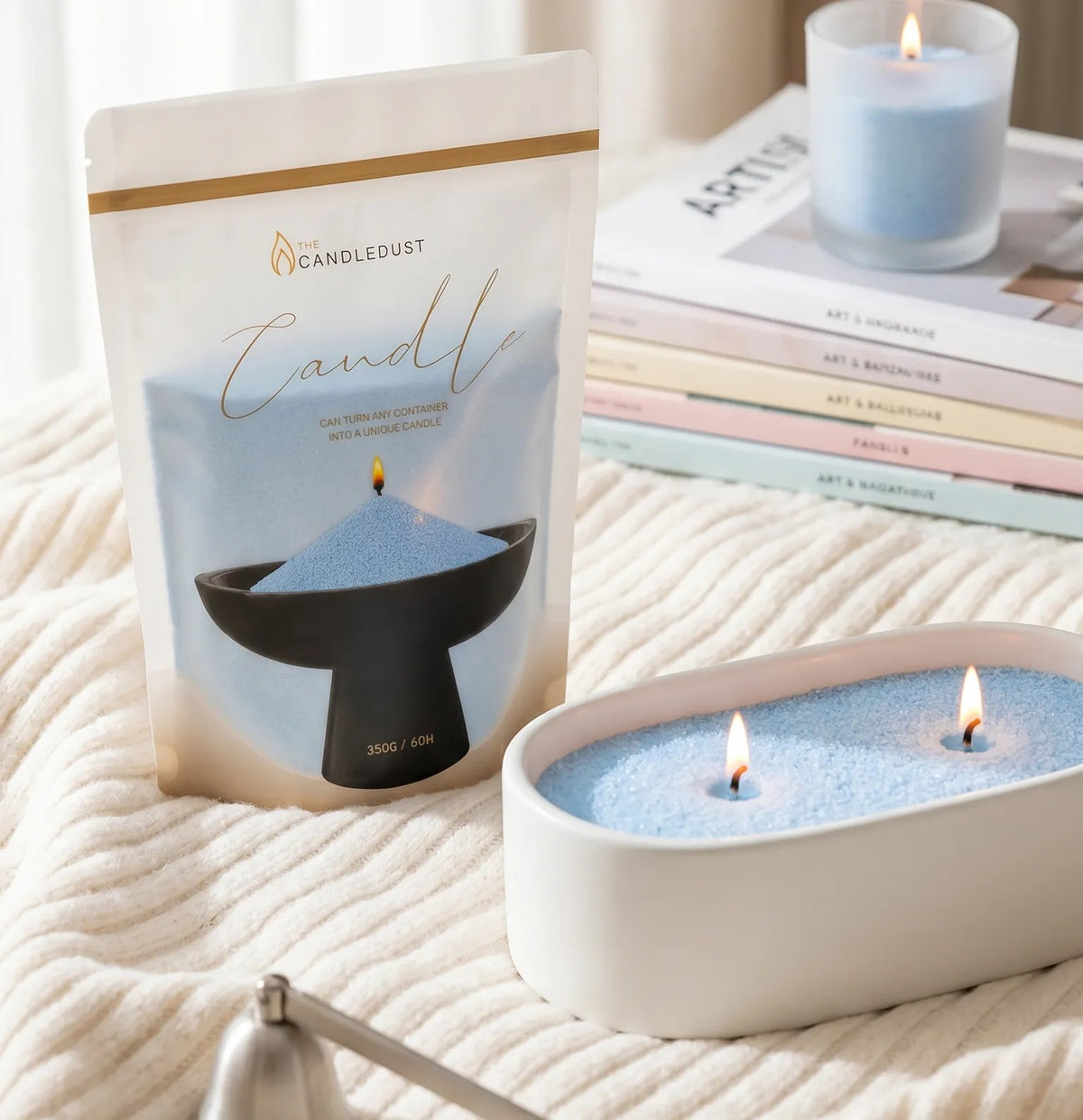 Sky Blue Unscented Candle Sand Refill, 1kg