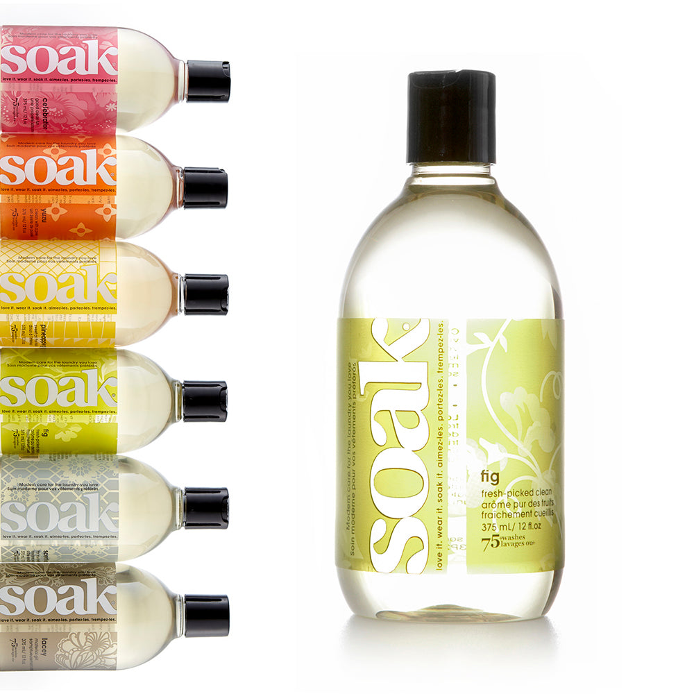 Flacon de lessive Soak Fig 375 ml, parfum figue pour textiles délicats