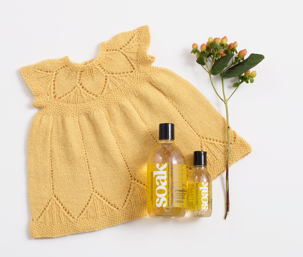 Mini flacon de lessive Soak Pineapple Grove 90 ml, 18 lavages, étiquette tropicale