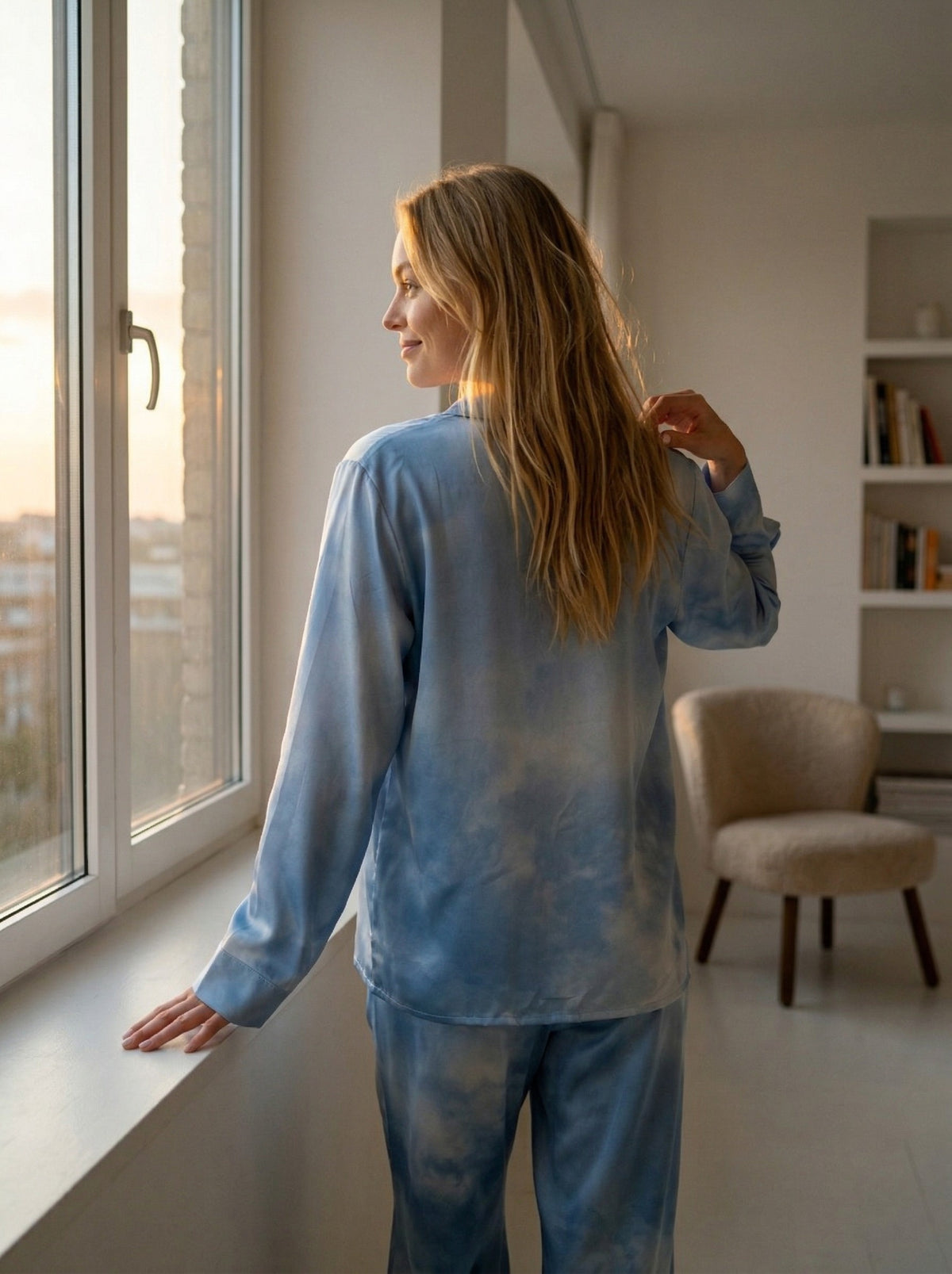Tæwas Silk Pyjamas – Blue Sky