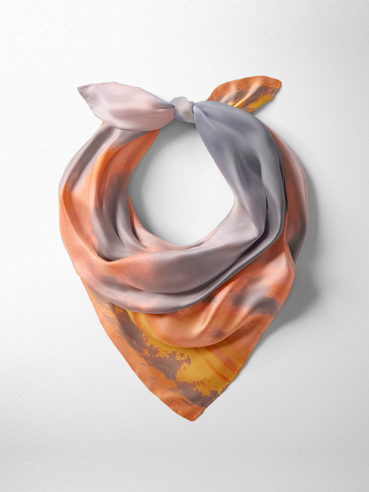 Tæwas Silk Scarf 63 × 63 cm – Sunset Sky