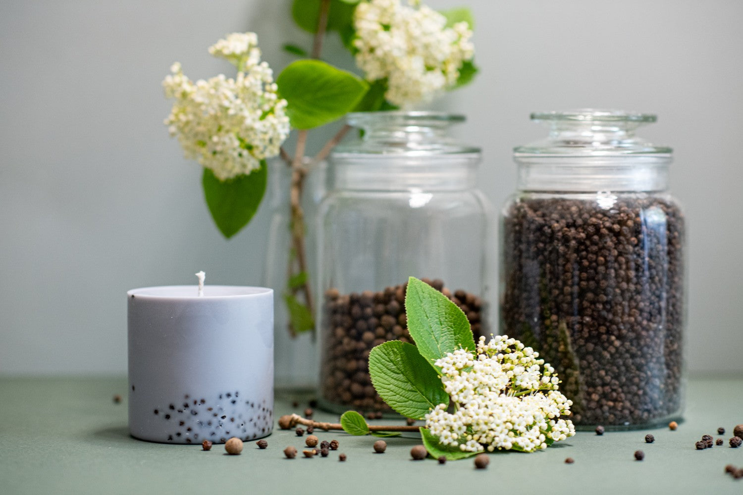 Bougie artisanale en cire de soja parfum patchouli, vue produit
