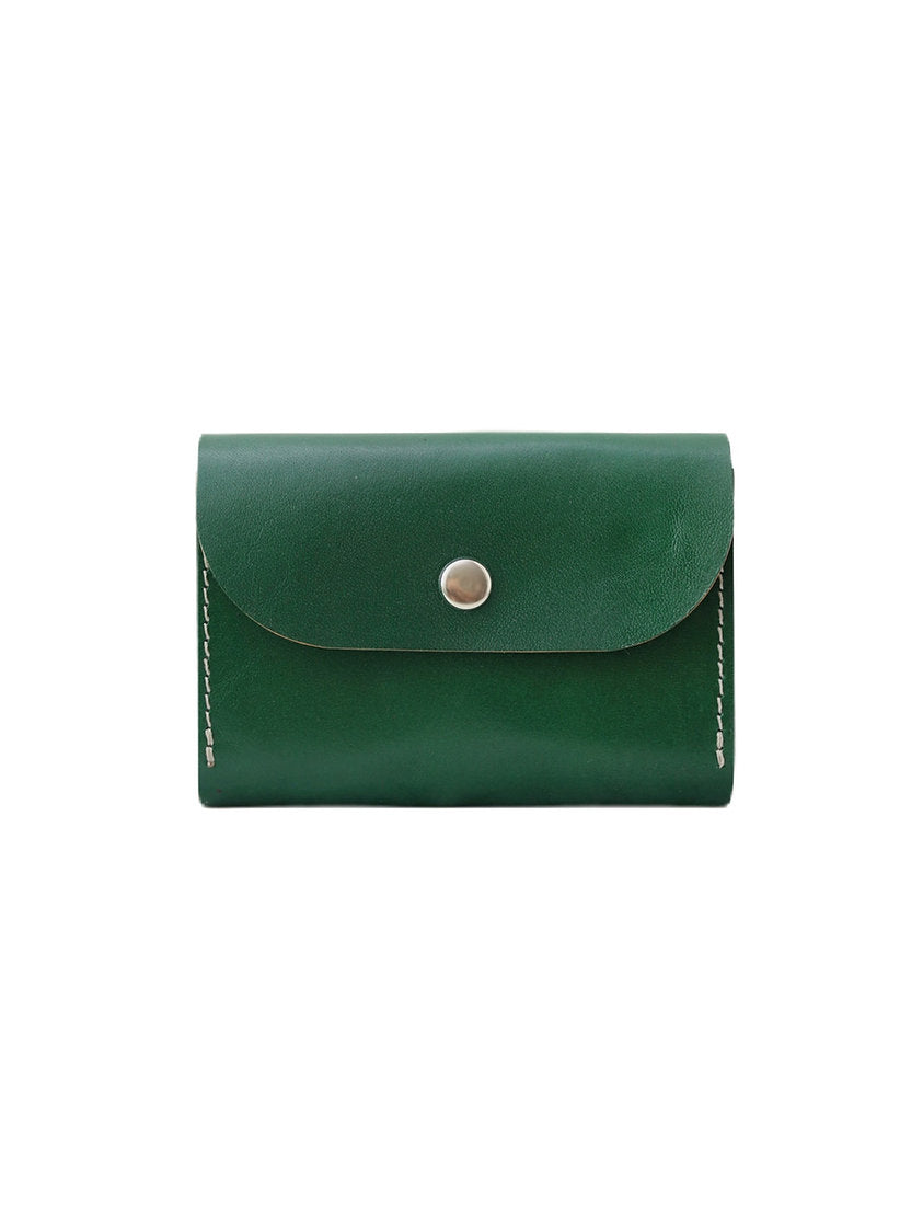 Portefeuille FRIDAY TOKS VISOKS en cuir vert sauge, deuxième vue fermée