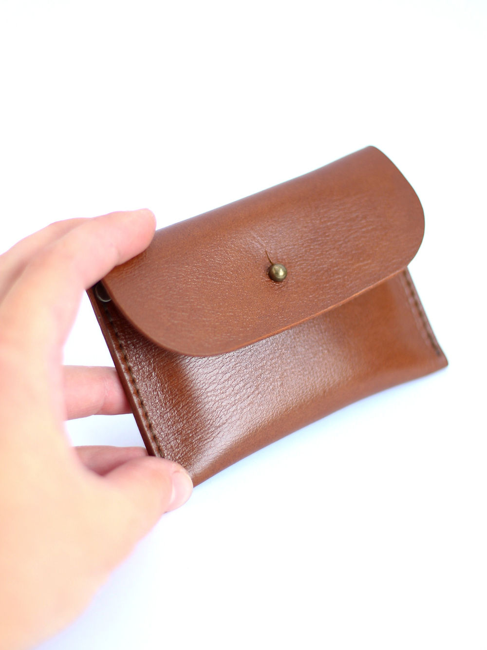 Portefeuille WEEKEND TOKS VISOKS en cuir gingembre orangé, vue produit