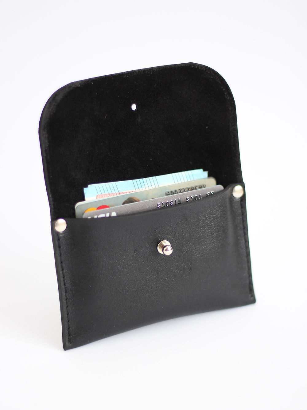Portefeuille WEEKEND TOKS VISOKS en cuir noir, vue trois quarts