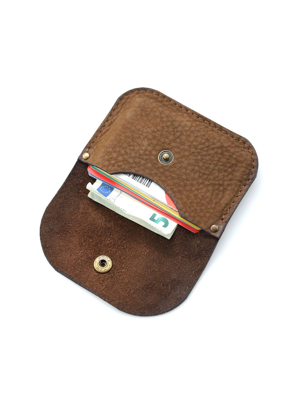 Portefeuille WEEKEND TOKS VISOKS en nubuck brun, troisième vue veloutée