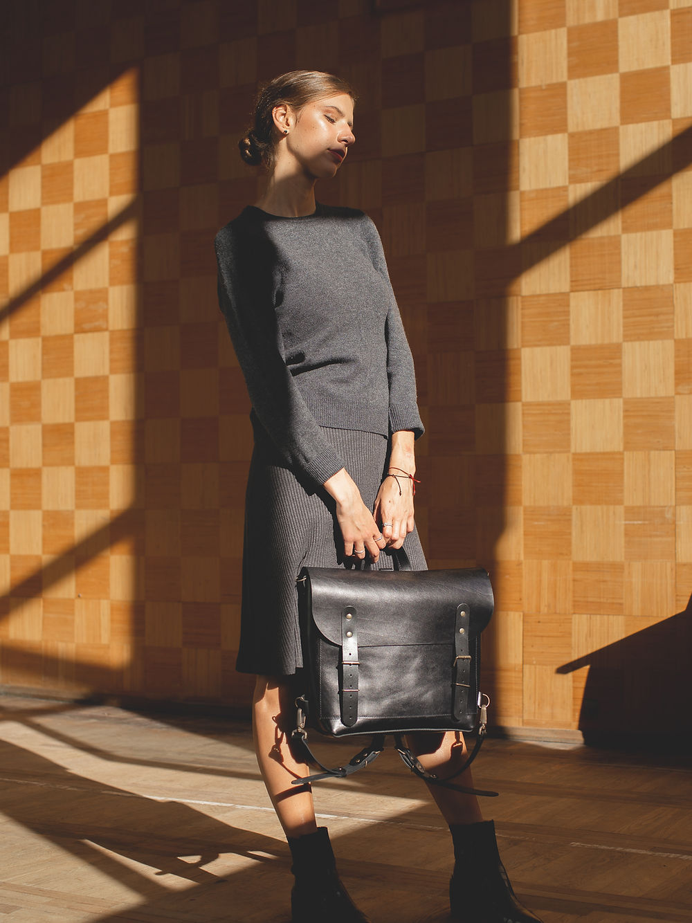 Sac à dos BENJAMIN TOKS VISOKS en cuir noir, vue finale