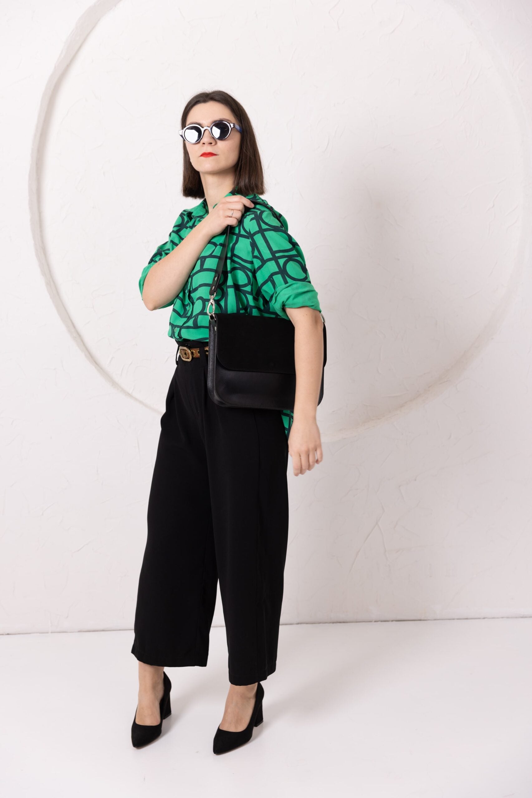 Sac à main ASTORIA TOKS VISOKS en cuir et daim noir, vue alternative