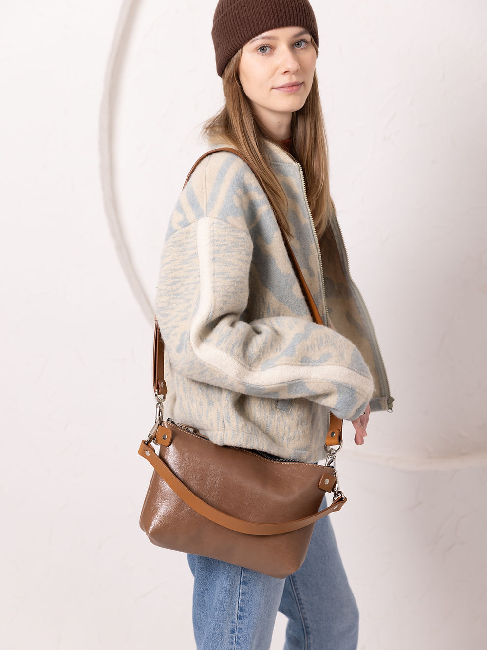 Sac TOMMY TOKS VISOKS à deux anses en cuir cappuccino, quatrième vue