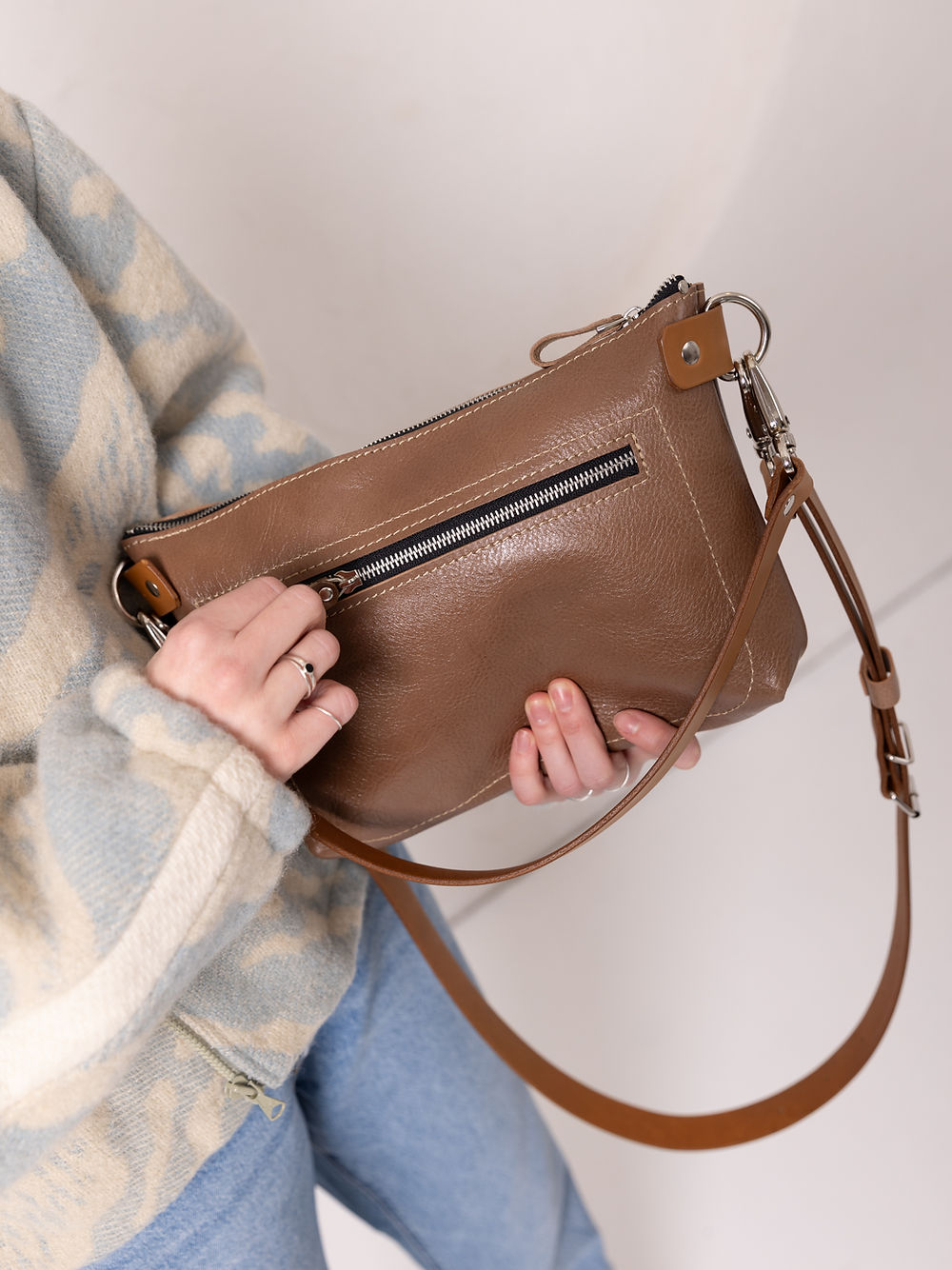 Sac TOMMY TOKS VISOKS à deux anses en cuir cappuccino, sixième vue