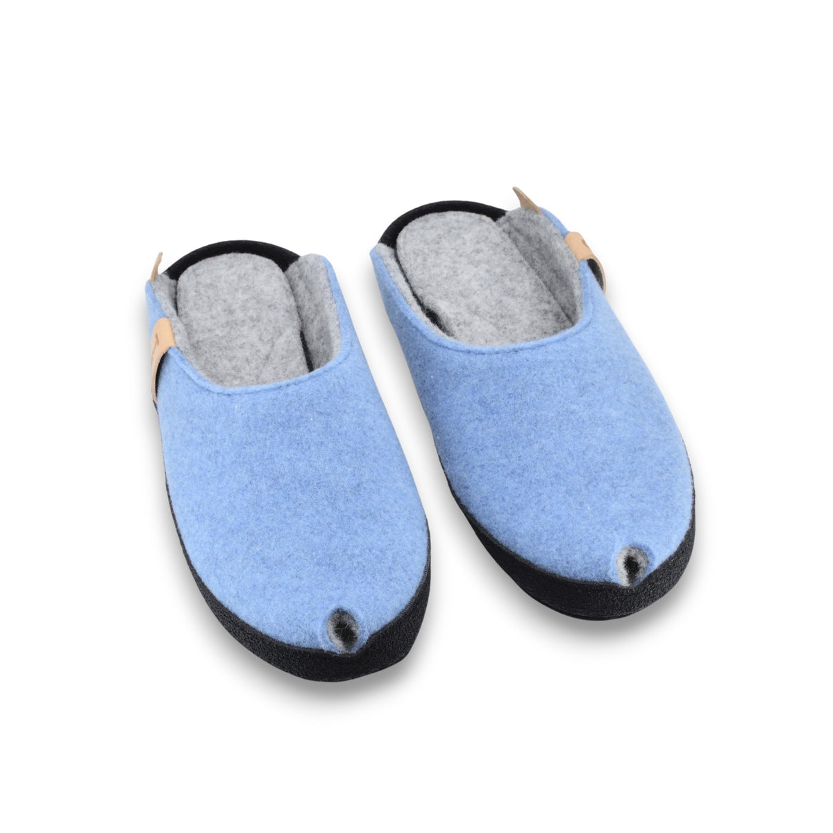 Chaussons en feutre de laine bleu clair - TOKU Brussels, photo 2