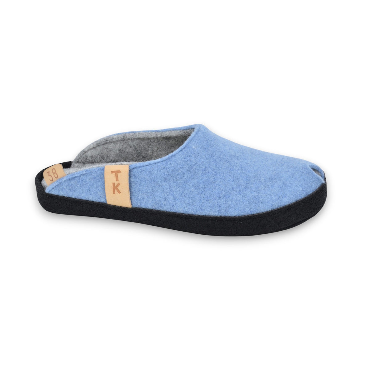 Chaussons en feutre de laine bleu clair - TOKU Brussels, photo 1