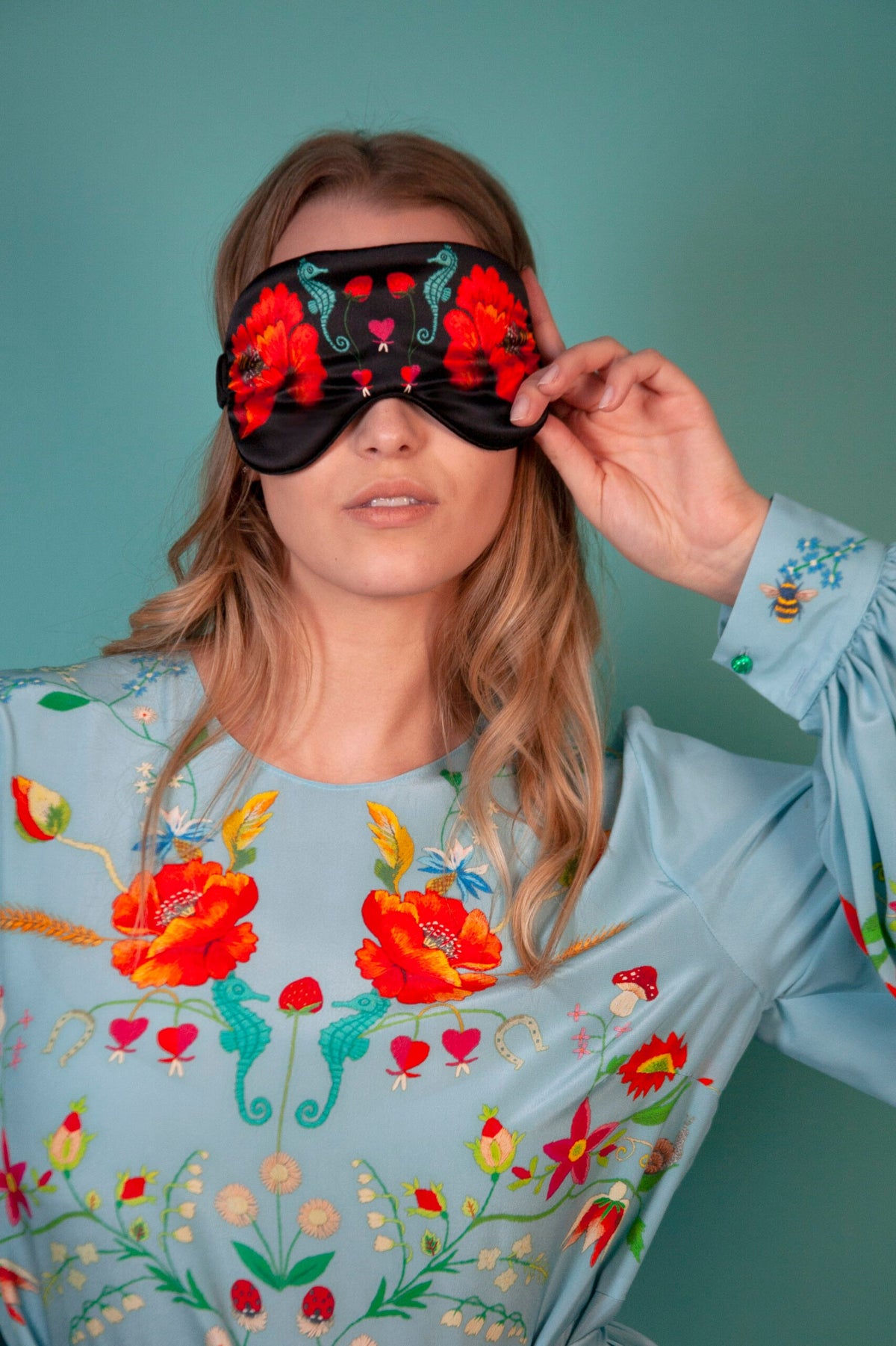 Unimoon Silk Sleep Mask – Black Floral
