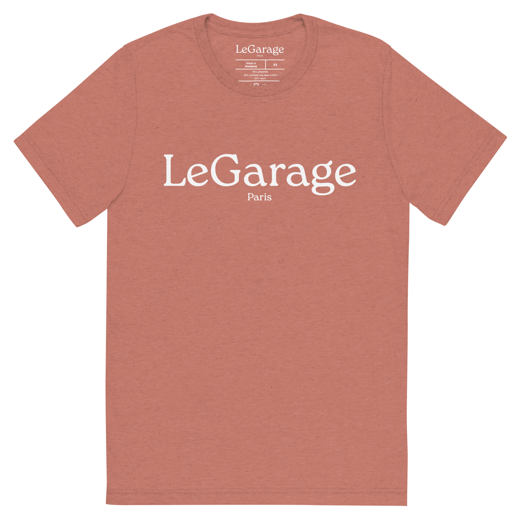 T-shirt unisexe tri-blend mauve, vue de face sur fond studio