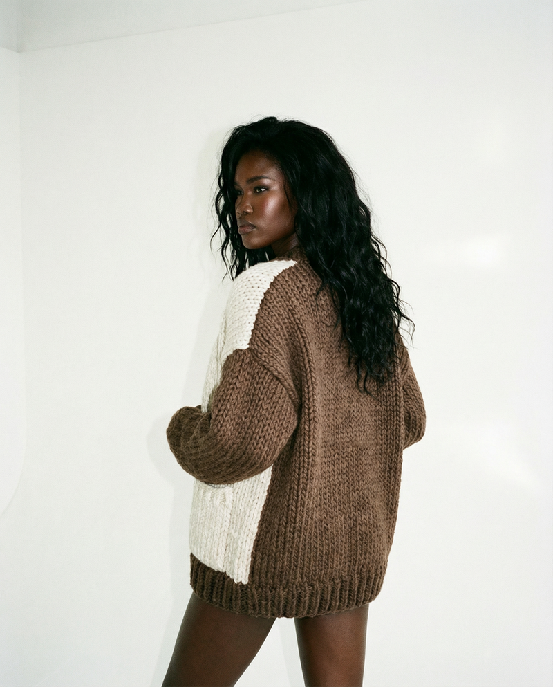 Cardigan N°15 court chocolat LeGarage Knitwear