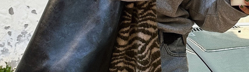 Sac cabas en cuir noir