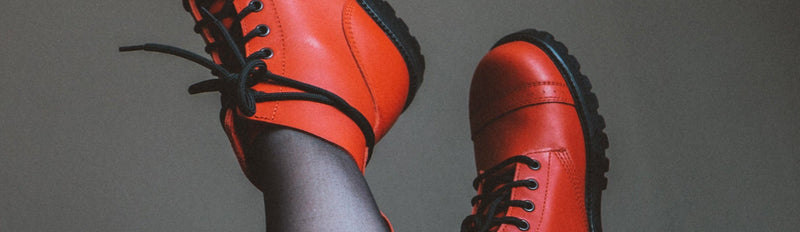 Bottes rouges Samelin portées