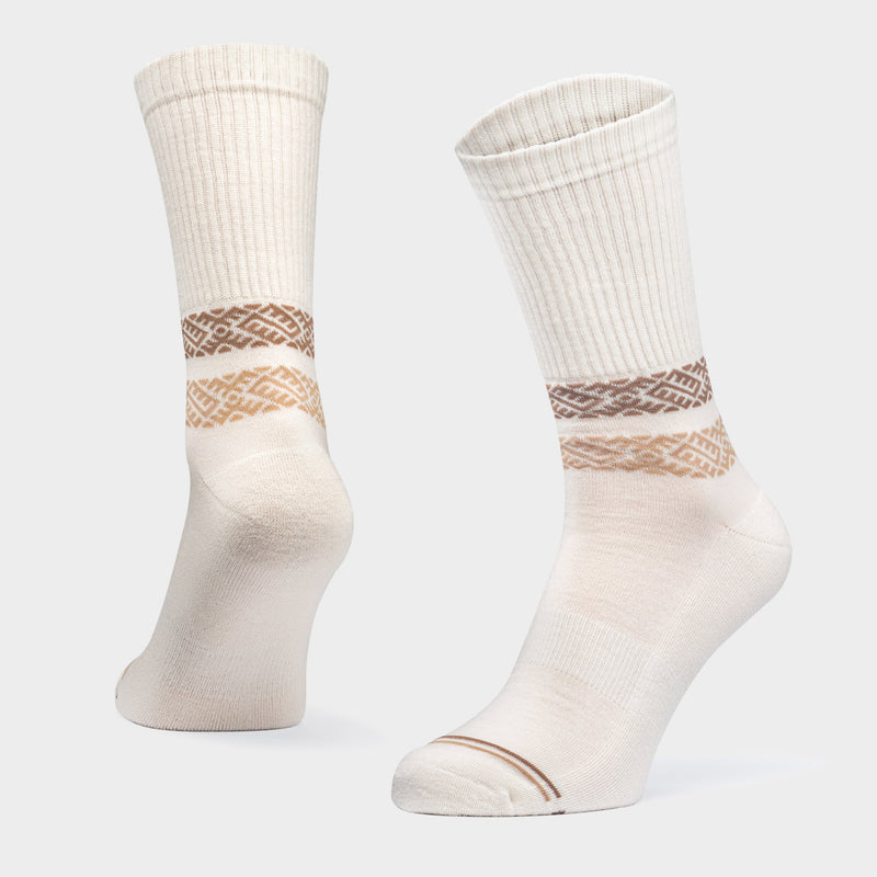 Chaussettes quotidiennes en laine mérinos unisexe blanches et bleues, vue produit