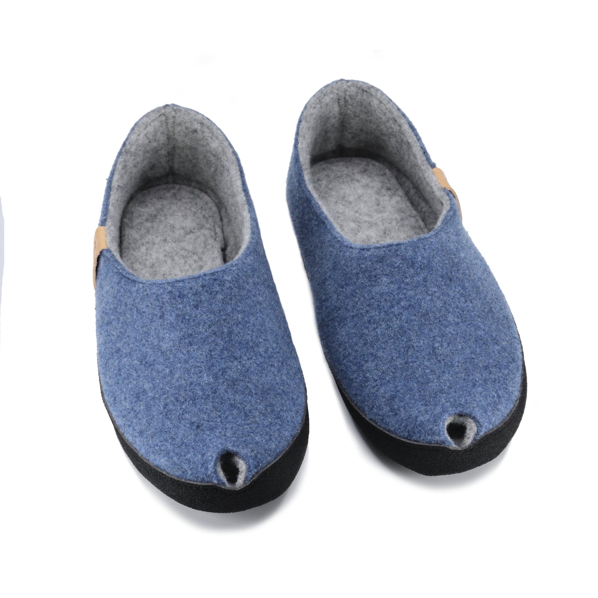 Chaussons en feutre de laine bleu - TOKU Budapest, photo 1