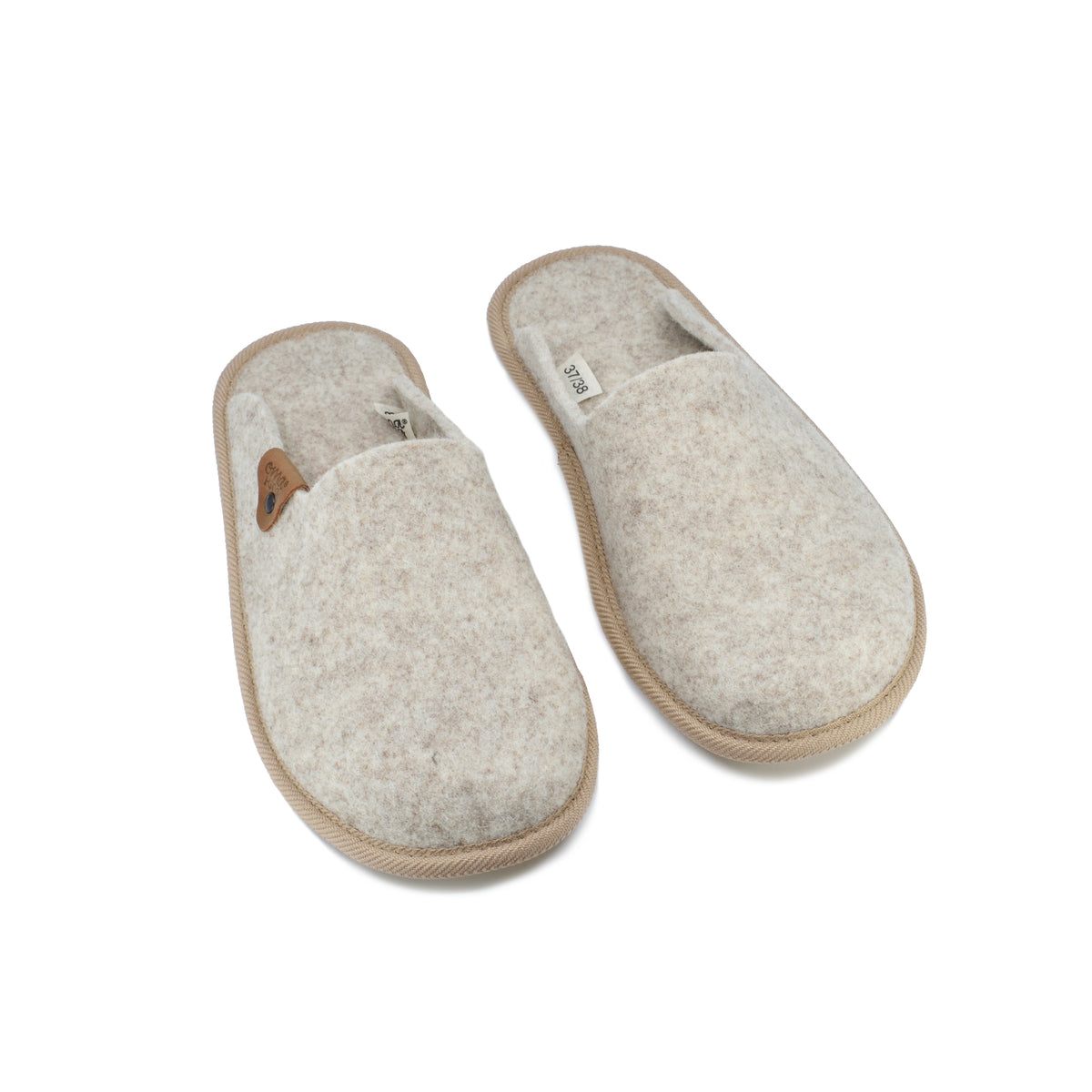 Chaussons en feutre naturel beige - Pelsi, photo 2