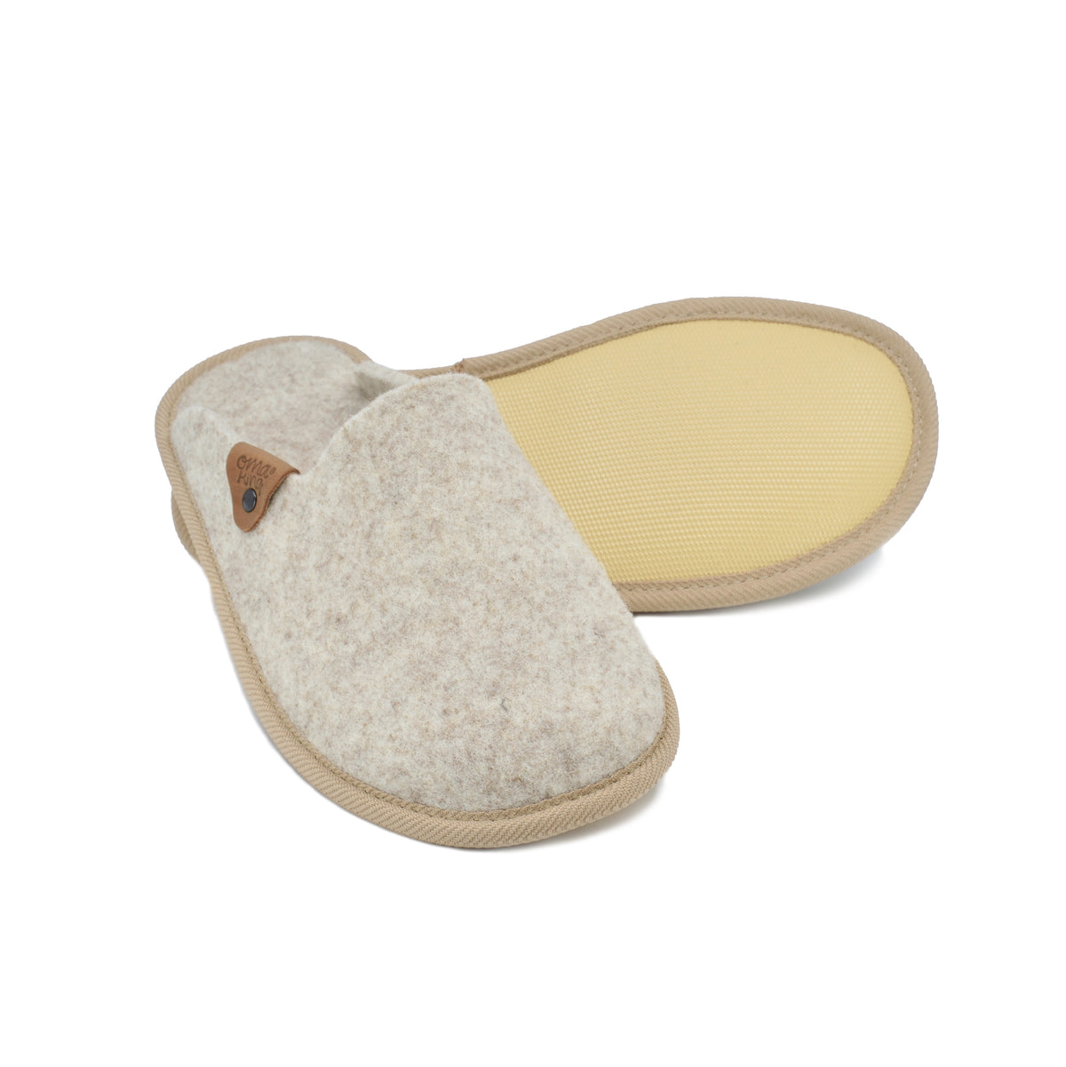 Chaussons en feutre naturel beige - Pelsi, photo 3