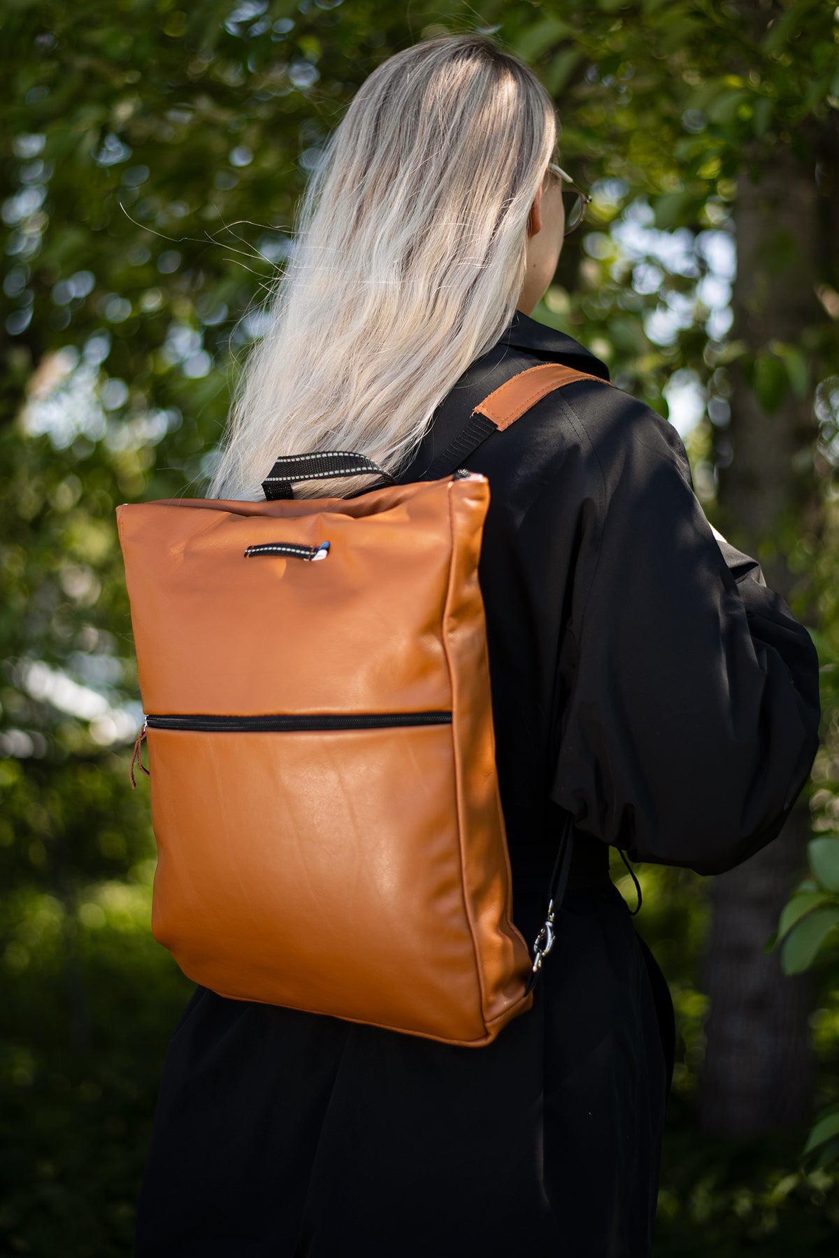 Sac à dos en cuir Barbara Calvados - Trendbag