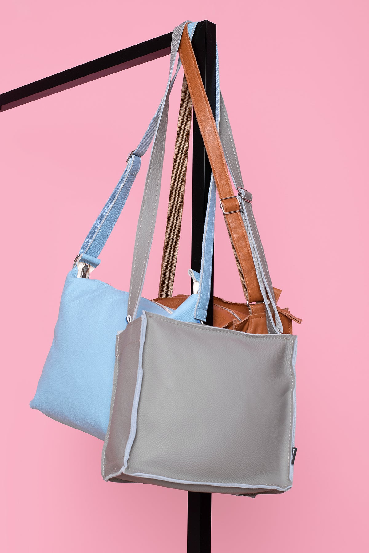Sac à bandoulière en cuir Folk 1 Calvados - Trendbag