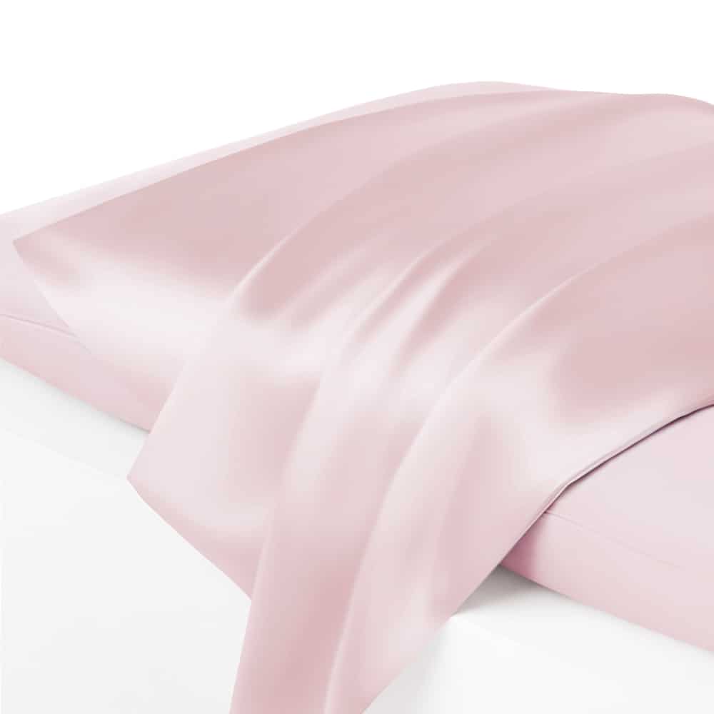 Moonsilk, taie d’oreiller en soie de mûrier 22 mommes, coloris rose poudré