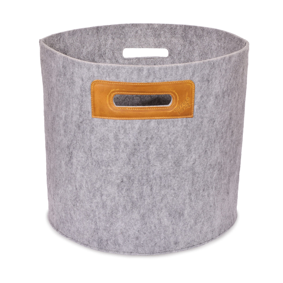 Panier en feutre gris et cognac - Omaking, 30 L, photo 1