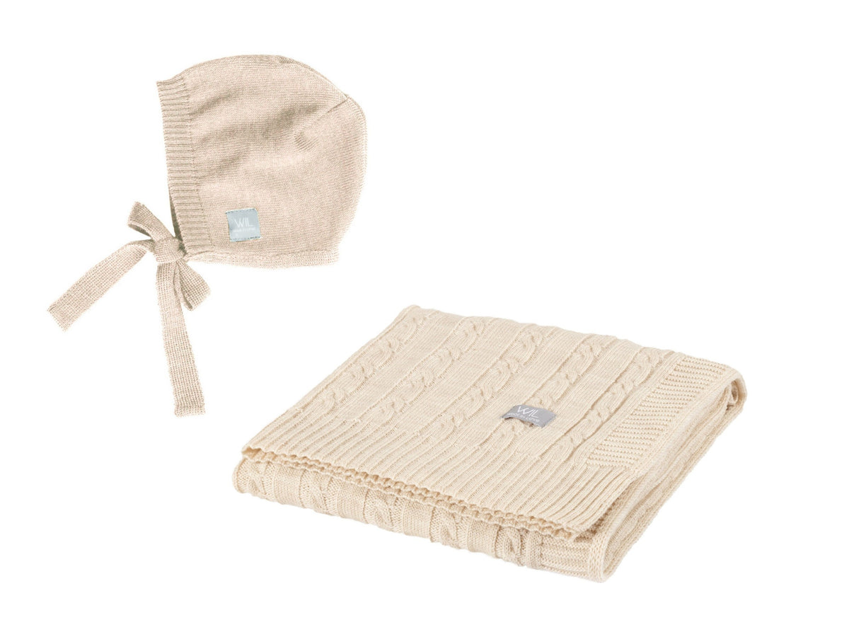 Coffret naissance HOPE, couverture et bonnet en mérinos, Wool In Love