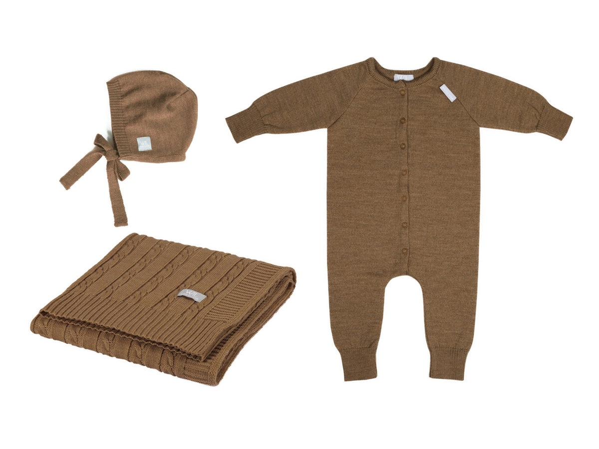 Coffret naissance JOY, couverture, combinaison et bonnet, Wool In Love