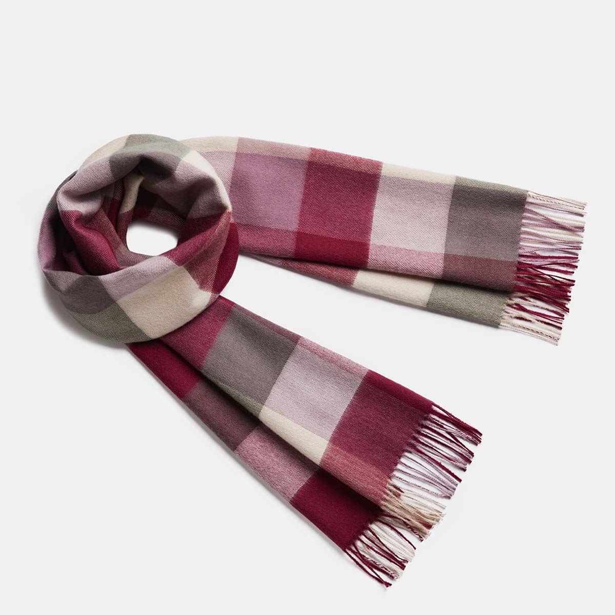 Foulard midi en alpaga bébé à motifs géométriques, vue à plat