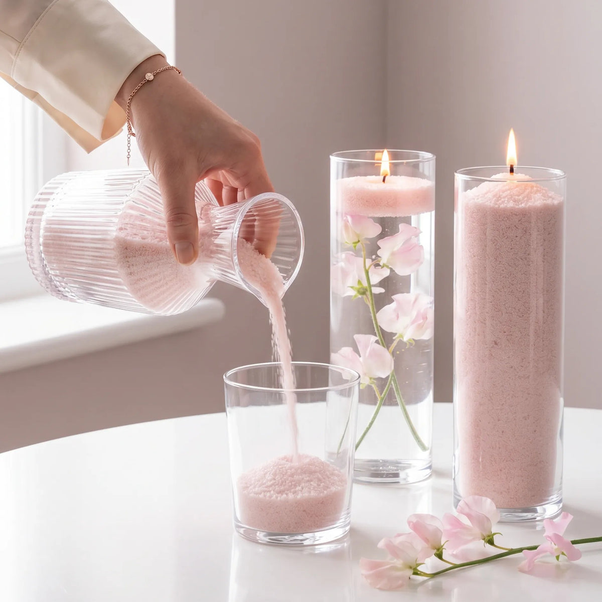Baby Pink Unscented Candle Sand Refill, 1kg