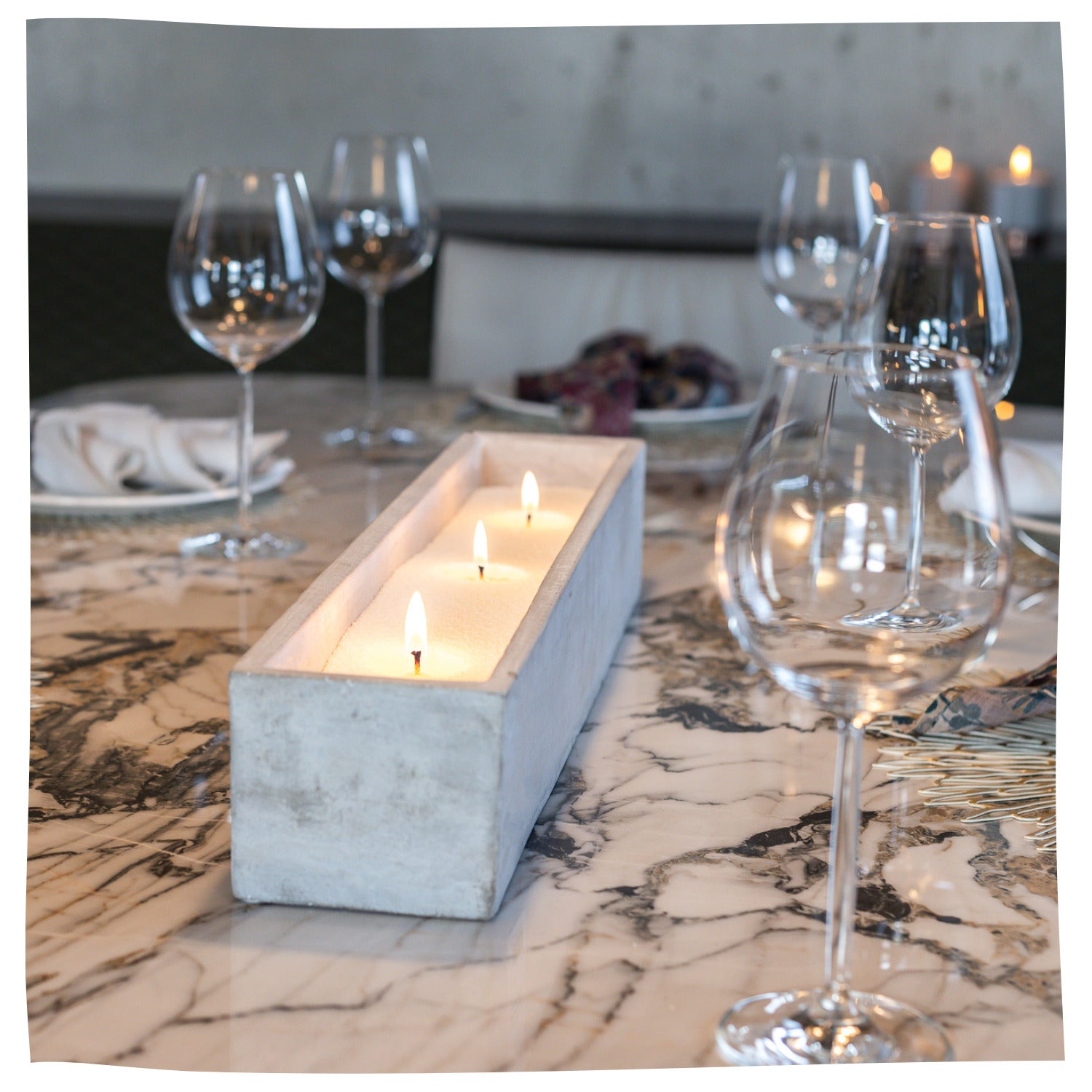 Bougie en poudre Candledust parfum Poudre de diamant, mise en scène