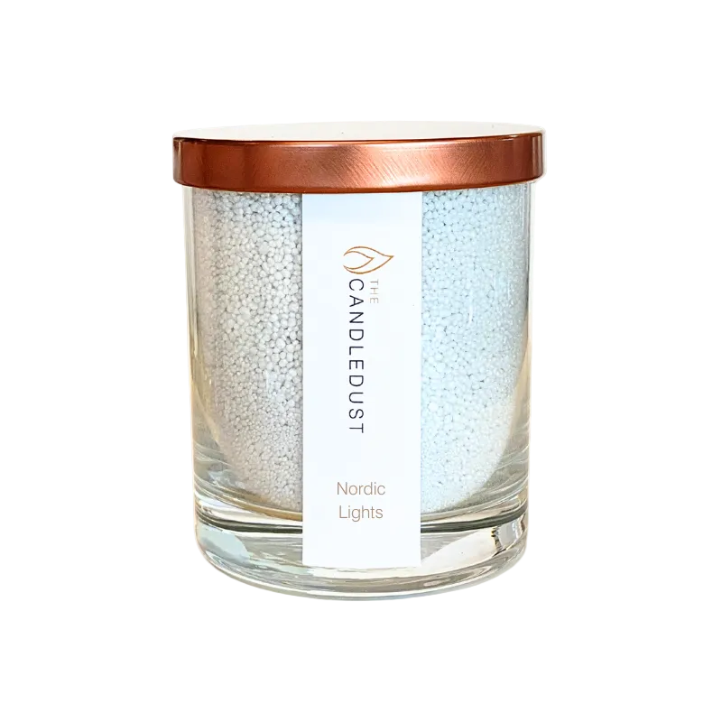 Bougie en poudre Candledust en pot de verre parfum Nordic Lights 160 g