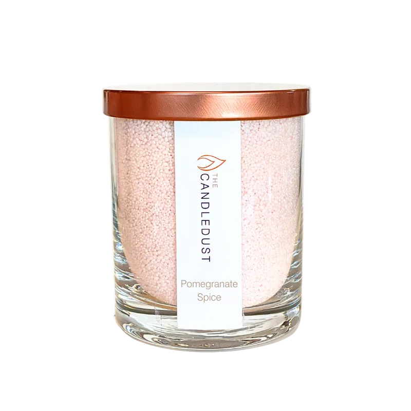 Bougie en poudre Candledust en pot de verre parfum Grenade épicée 160 g