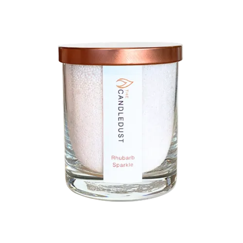 Bougie en poudre Candledust en pot de verre parfum Rhubarbe scintillante 160 g