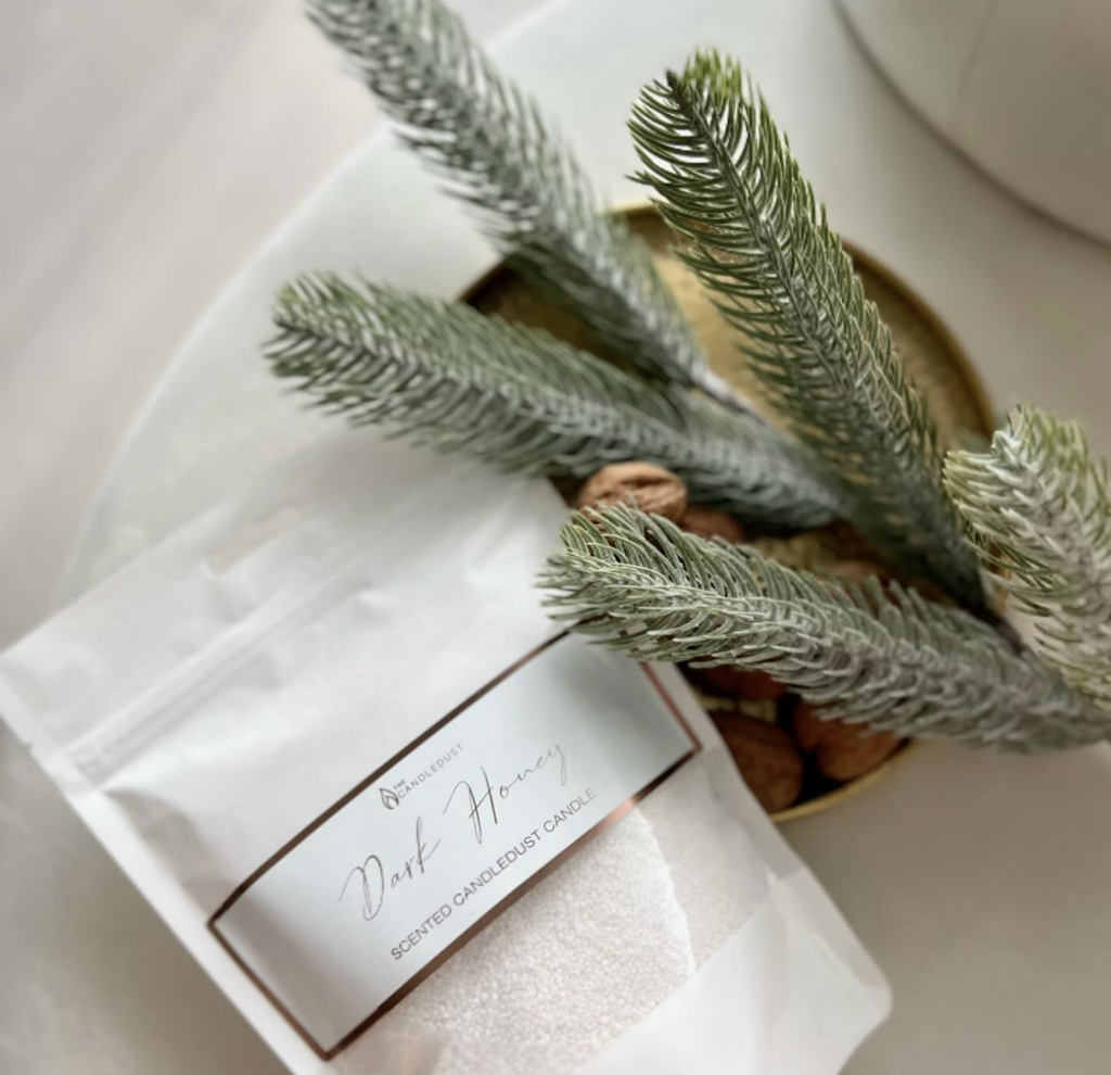 Kit de recharge bougie en poudre Candledust parfum Miel foncé 330 g