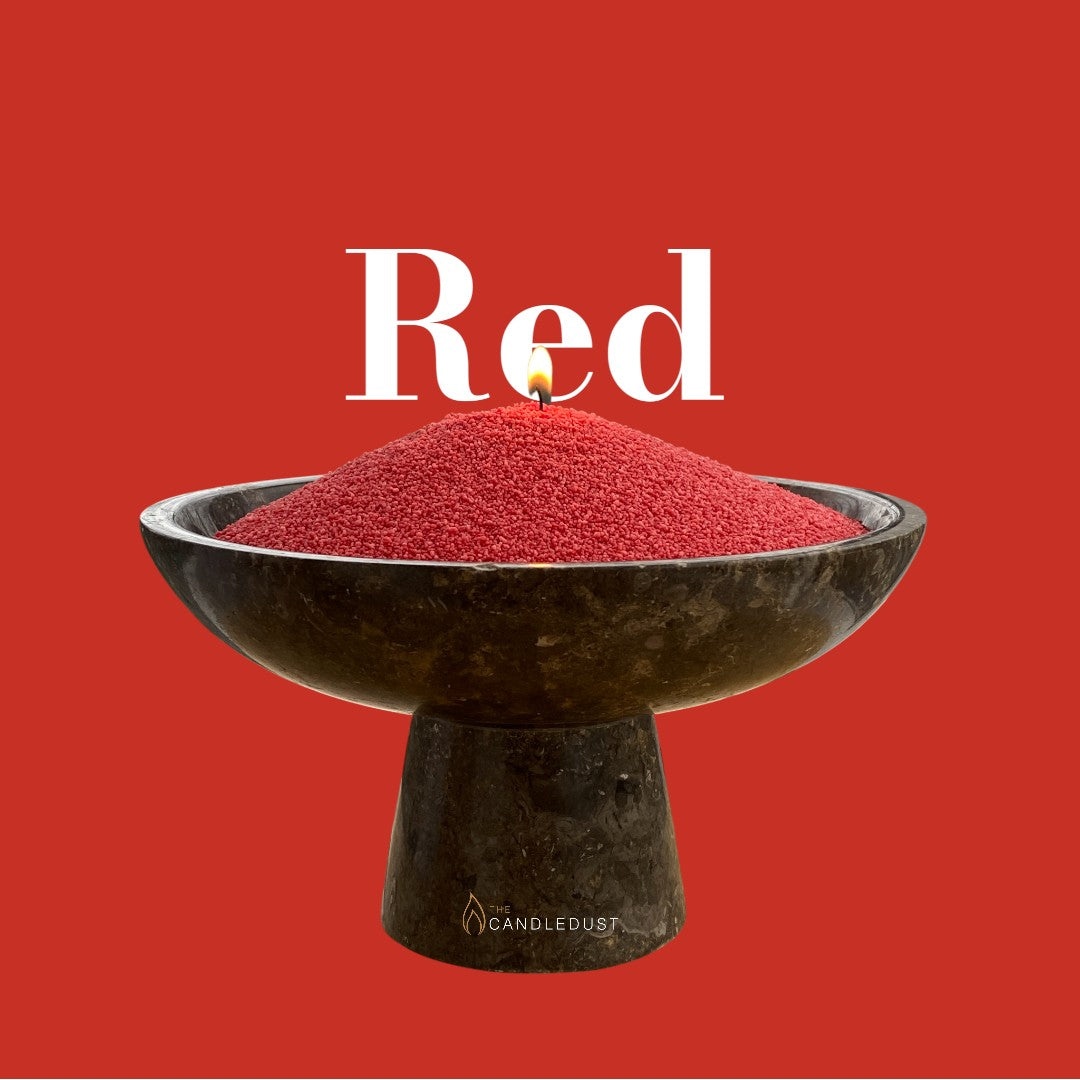 Recharge bougie en poudre Candledust sans parfum rouge 330 grammes, vue détaillée